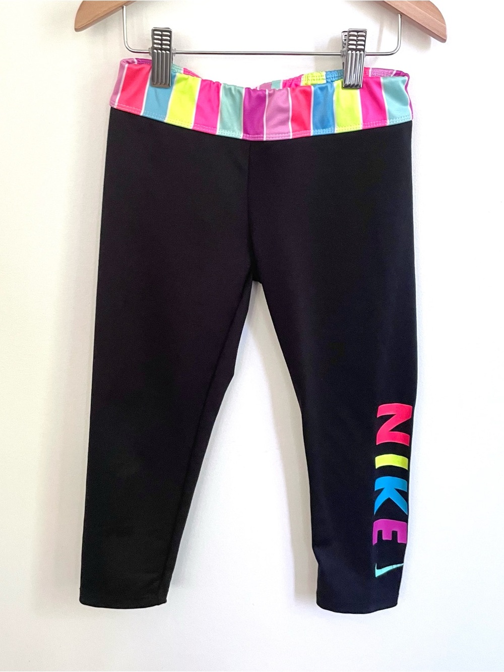 $6 💥🌈 Nike Drifit Neon Rainbow Fun Athletic Tights Leggings, Yoga Waist